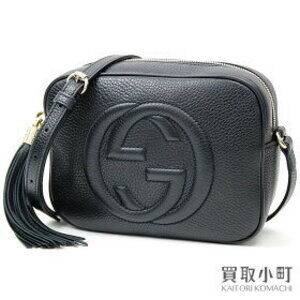 Gucci Soho Leather Disco Bag Black Tassel Interlocking GG crossbody fringe